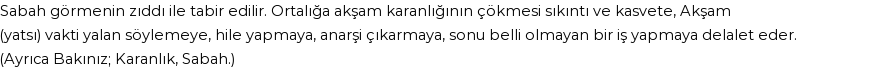 İhya'ya Göre Rüyada Akşam Görmek