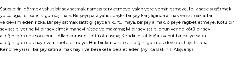 İhya'ya Göre Rüyada Almak Ve Satmak Görmek