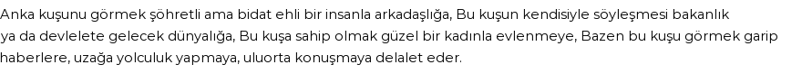 İhya'ya Göre Rüyada Anka Kuşu Görmek