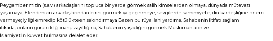 İhya'ya Göre Rüyada Ashab-ı Kiram Görmek