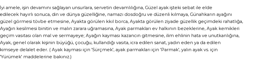 İhya'ya Göre Rüyada Ayak Görmek