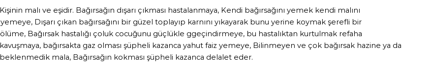 İhya'ya Göre Rüyada Bağırsak Görmek