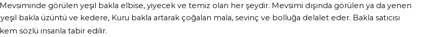 İhya'ya Göre Rüyada Bakla Görmek