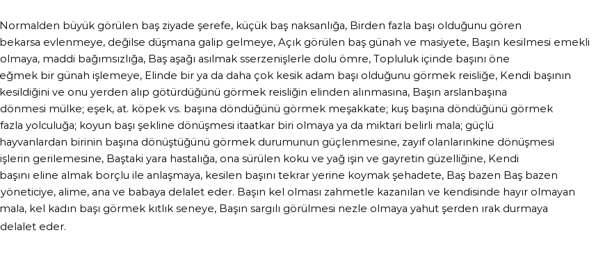 İhya'ya Göre Rüyada Baş Görmek