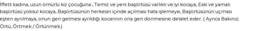 İhya'ya Göre Rüyada Başörtüsü Görmek