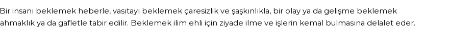 İhya'ya Göre Rüyada Beklemek Görmek