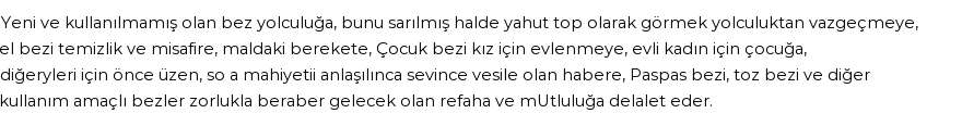 İhya'ya Göre Rüyada Bez Görmek