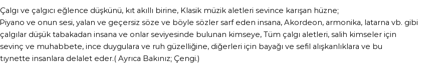 İhya'ya Göre Rüyada Çalgı Görmek