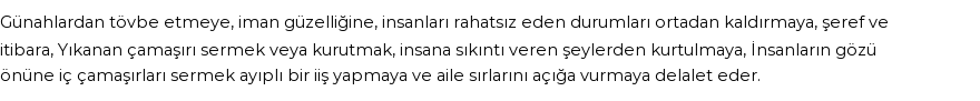 İhya'ya Göre Rüyada Çamaşır Yıkamak Görmek