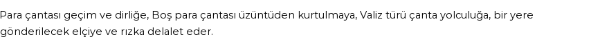 İhya'ya Göre Rüyada Çanta Görmek