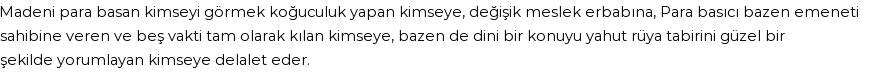 İhya'ya Göre Rüyada Darphane Görmek