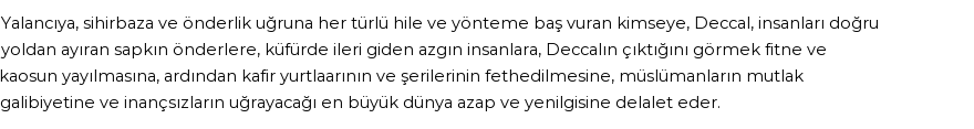 İhya'ya Göre Rüyada Deccal Görmek