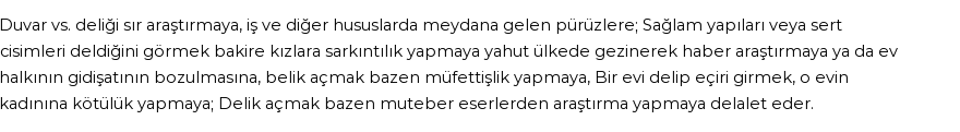 İhya'ya Göre Rüyada Delik Görmek