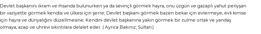 İhya'ya Göre Rüyada Devlet Başkanı Görmek