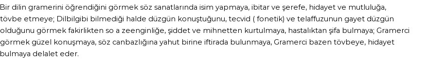 İhya'ya Göre Rüyada Dilbilgisi Görmek