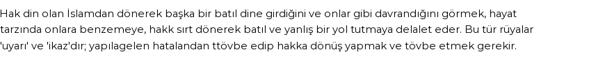 İhya'ya Göre Rüyada Dinden Dönmek Görmek