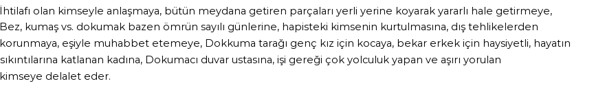 İhya'ya Göre Rüyada Dokumak Görmek