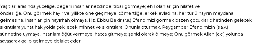 İhya'ya Göre Rüyada Ebubekir (r.a.) Görmek