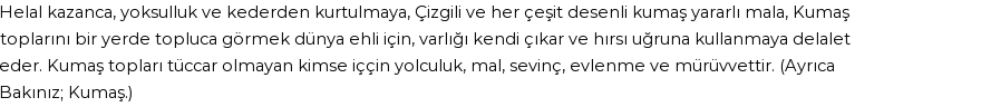 İhya'ya Göre Rüyada Elbiselik Kumaş Görmek