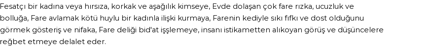 İhya'ya Göre Rüyada Fare Görmek