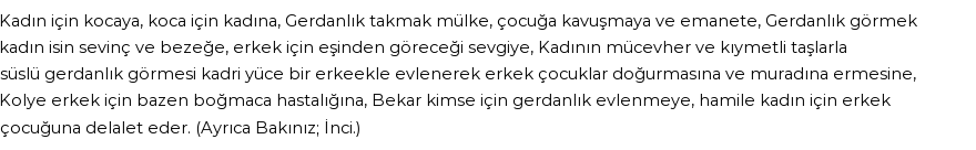 İhya'ya Göre Rüyada Gerdanlık Görmek