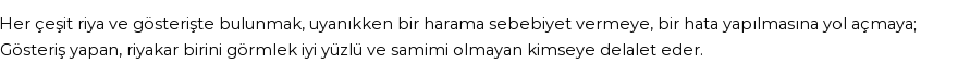 İhya'ya Göre Rüyada Gösteriş Görmek