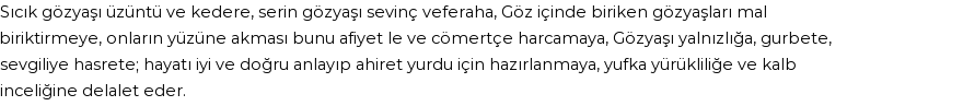 İhya'ya Göre Rüyada Gözyaşı Görmek