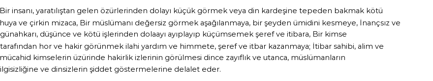 İhya'ya Göre Rüyada Hor Ve Hakir Görmek Görmek