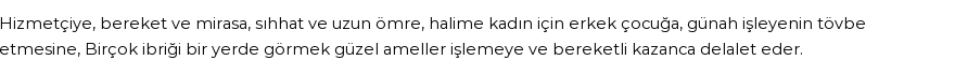 İhya'ya Göre Rüyada İbrik Görmek