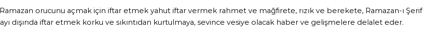 İhya'ya Göre Rüyada İftar Görmek