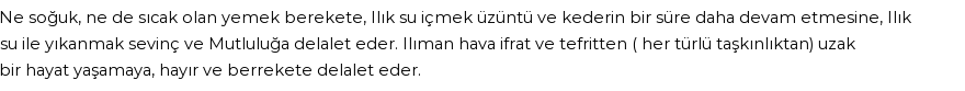 İhya'ya Göre Rüyada Ilık, Ilıman Görmek