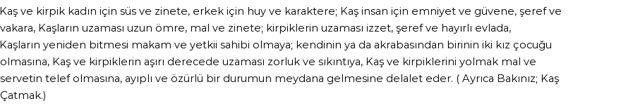 İhya'ya Göre Rüyada Kaş, Kirpik Görmek