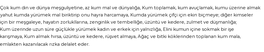 İhya'ya Göre Rüyada Kum Görmek