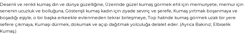 İhya'ya Göre Rüyada Kumaş Görmek