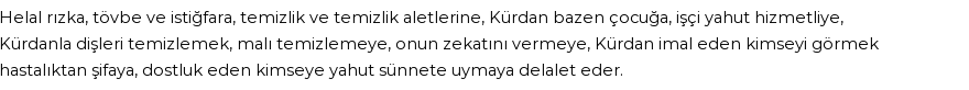 İhya'ya Göre Rüyada Kürdan Görmek