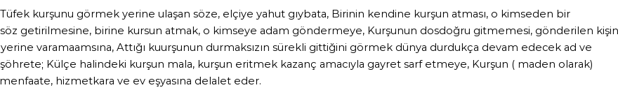 İhya'ya Göre Rüyada Kurşun Görmek