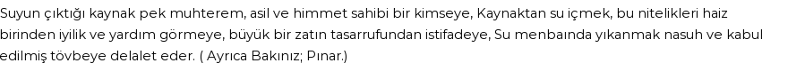 İhya'ya Göre Rüyada Menba Görmek