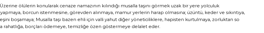 İhya'ya Göre Rüyada Musalla Taşı Görmek