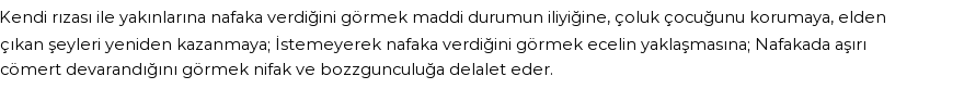 İhya'ya Göre Rüyada Nafaka Görmek