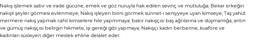 İhya'ya Göre Rüyada Nakış, Nakışçı Görmek