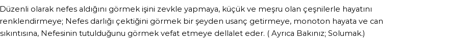 İhya'ya Göre Rüyada Nefes, Nefes Darlığı Görmek