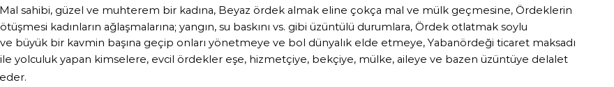 İhya'ya Göre Rüyada Ördek Görmek