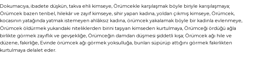 İhya'ya Göre Rüyada Örümcek Görmek