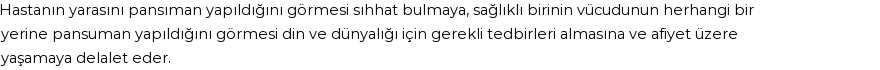 İhya'ya Göre Rüyada Pansuman Görmek