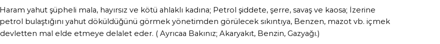 İhya'ya Göre Rüyada Petrol Ürünleri Görmek