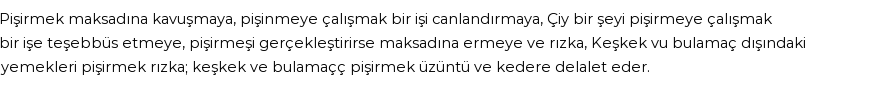 İhya'ya Göre Rüyada Pişirmek Görmek