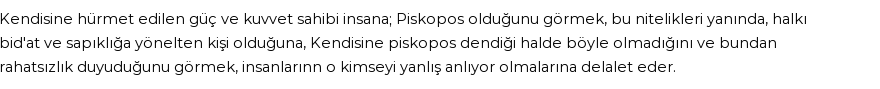 İhya'ya Göre Rüyada Piskopos Görmek