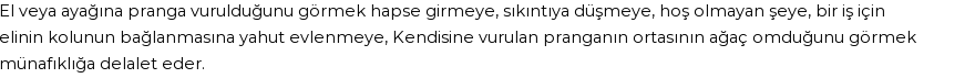 İhya'ya Göre Rüyada Pranga Görmek