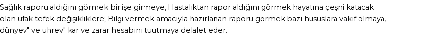 İhya'ya Göre Rüyada Rapor Görmek