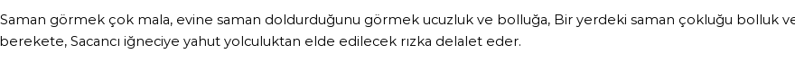 İhya'ya Göre Rüyada Saman Görmek